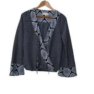 Knox Rose navy & white boho wrap style women’s top sz XS